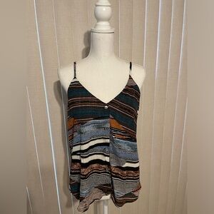 Allison Joy Printed Multicolor Spaghetti Strap Top Size Small